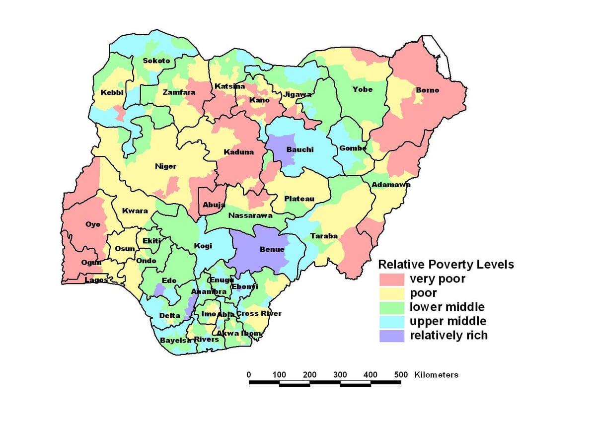 Karta över ekonomiska nigeria