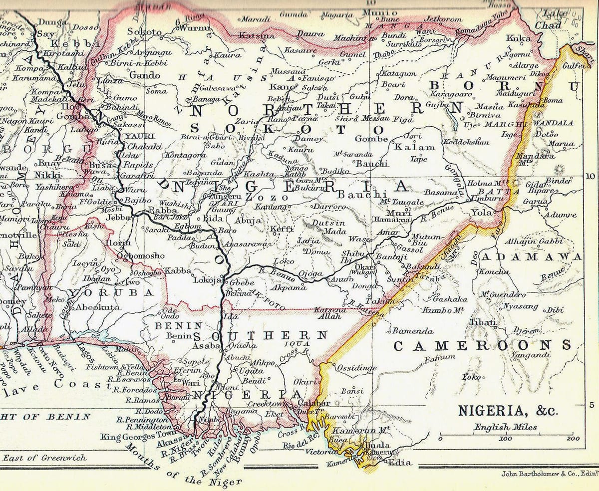 Karta över gamla nigeria