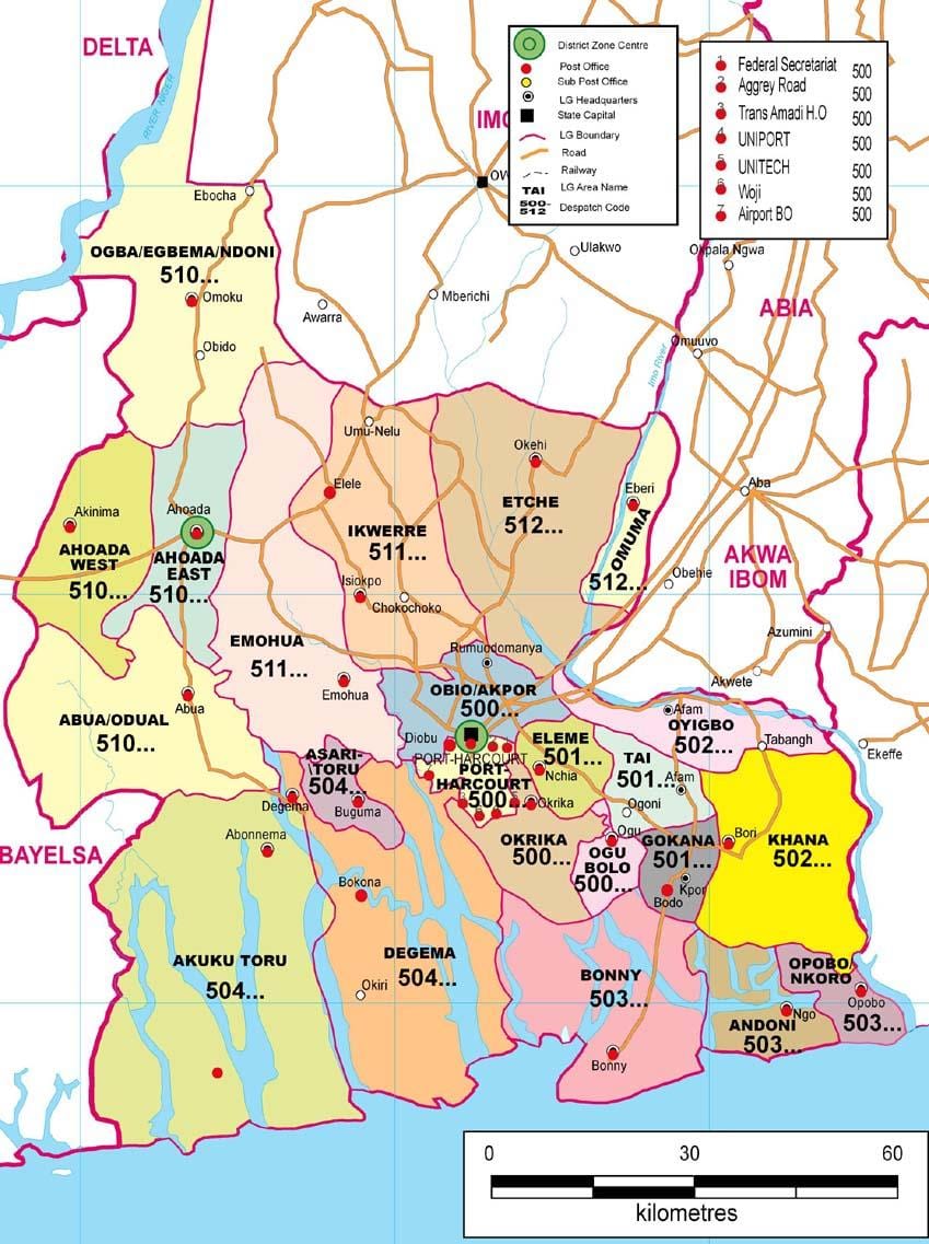 Karta över rivers nigeria