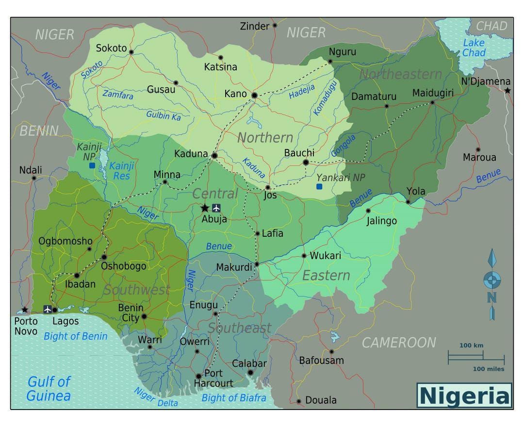 nigeria sydafrika karta