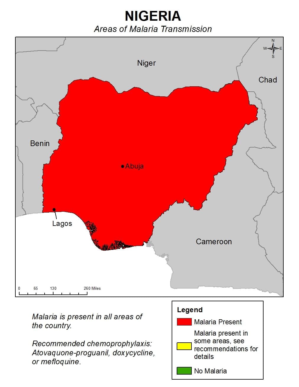 Karta över nigeria malaria
