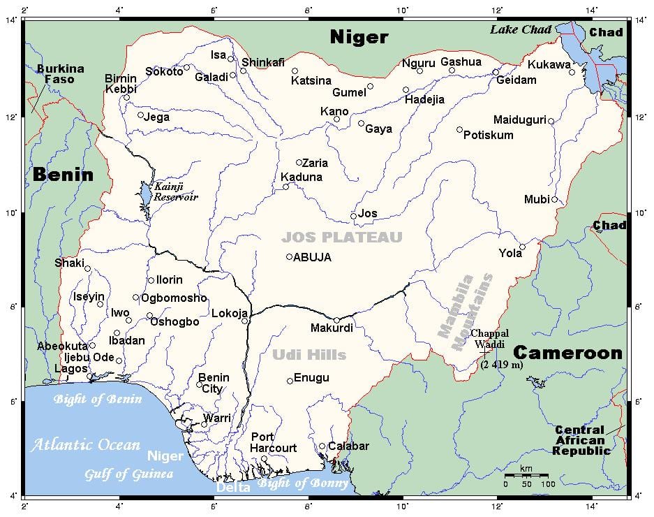 floder i nigeria karta
