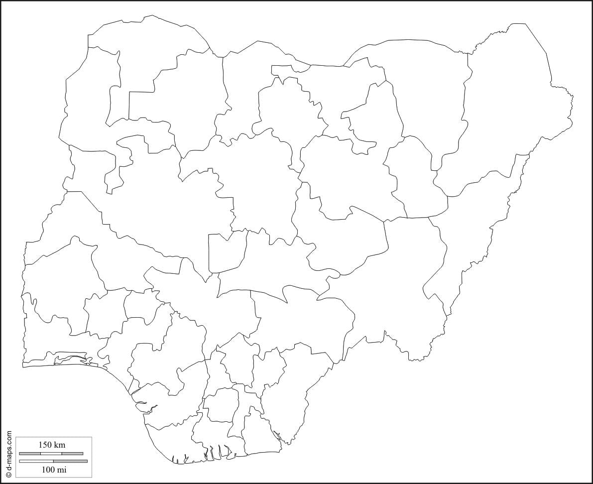 tom karta över nigeria