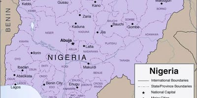 Karta över detaljerade nigeria
