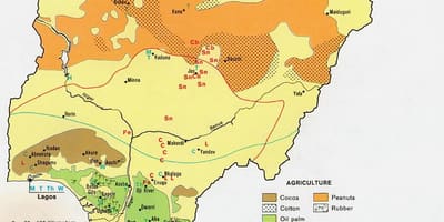Karta av jordbruks-nigeria