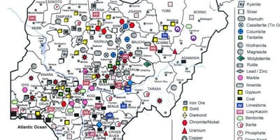 Mineral karta över nigeria