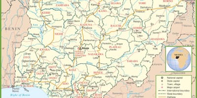 Komplett karta över nigeria