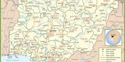 Komplett karta över nigeria