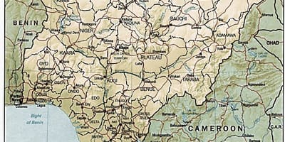 Geografisk karta över nigeria