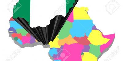 Karta över afrika med nigeria markerade