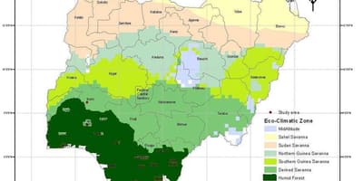 Klimat karta över nigeria