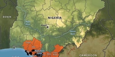 Karta över nigeria olja