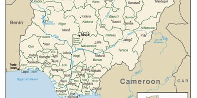 Karta över nigeria med städer