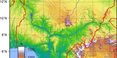 Topografisk karta över nigeria
