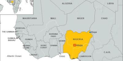 Karta över nigerianska gränser
