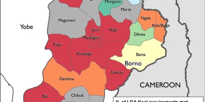 Karta över nordöstra nigeria