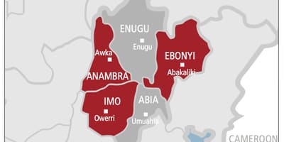 Karta över south east nigeria